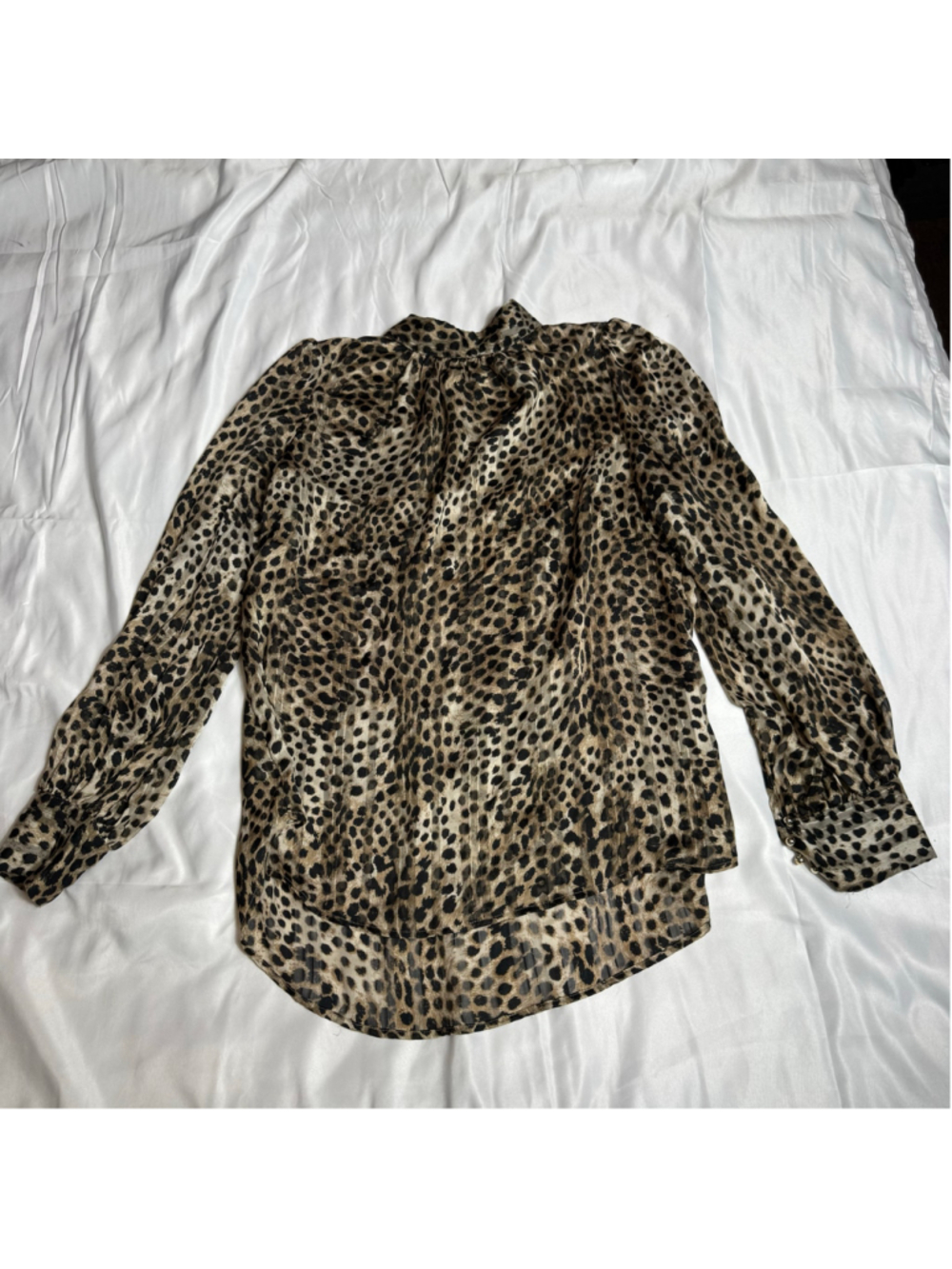 Women's H&M Leopard Print Blouse Size S Brown Black